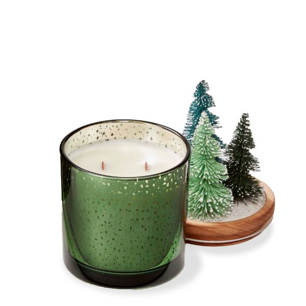 Winter Pine Bottle Brush Candle - Green