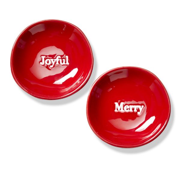 Joyful & Merry Dip Bowl, assortment of 2 - red