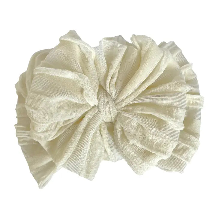 Ruffled Headband in Ivory