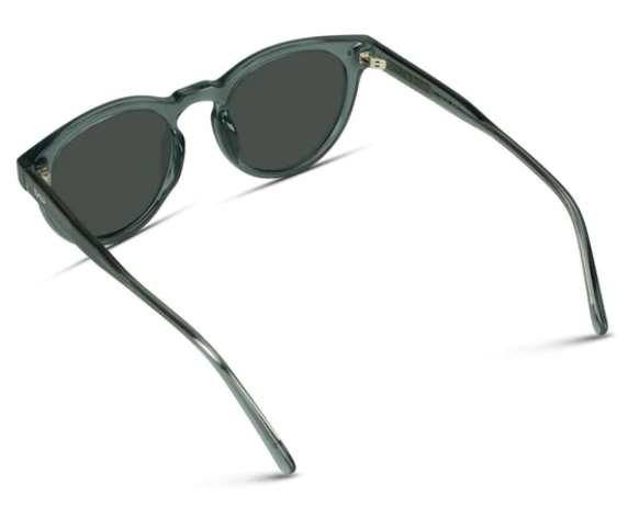 Tate Sunglasses in Crystal Blue Frame / Black Lens