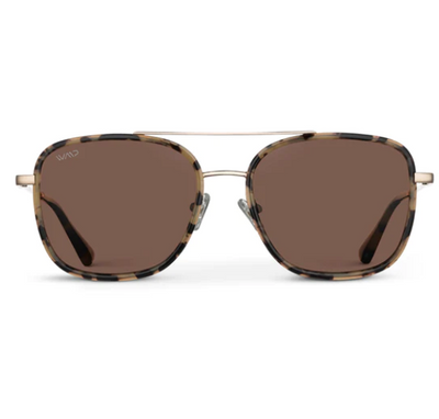 Gia Sunglasses in Beige Tortoise Frames / Brown Lens