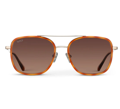 Gia Sunglasses in Sunset Tortoise Frames / Gradient Brown Lens