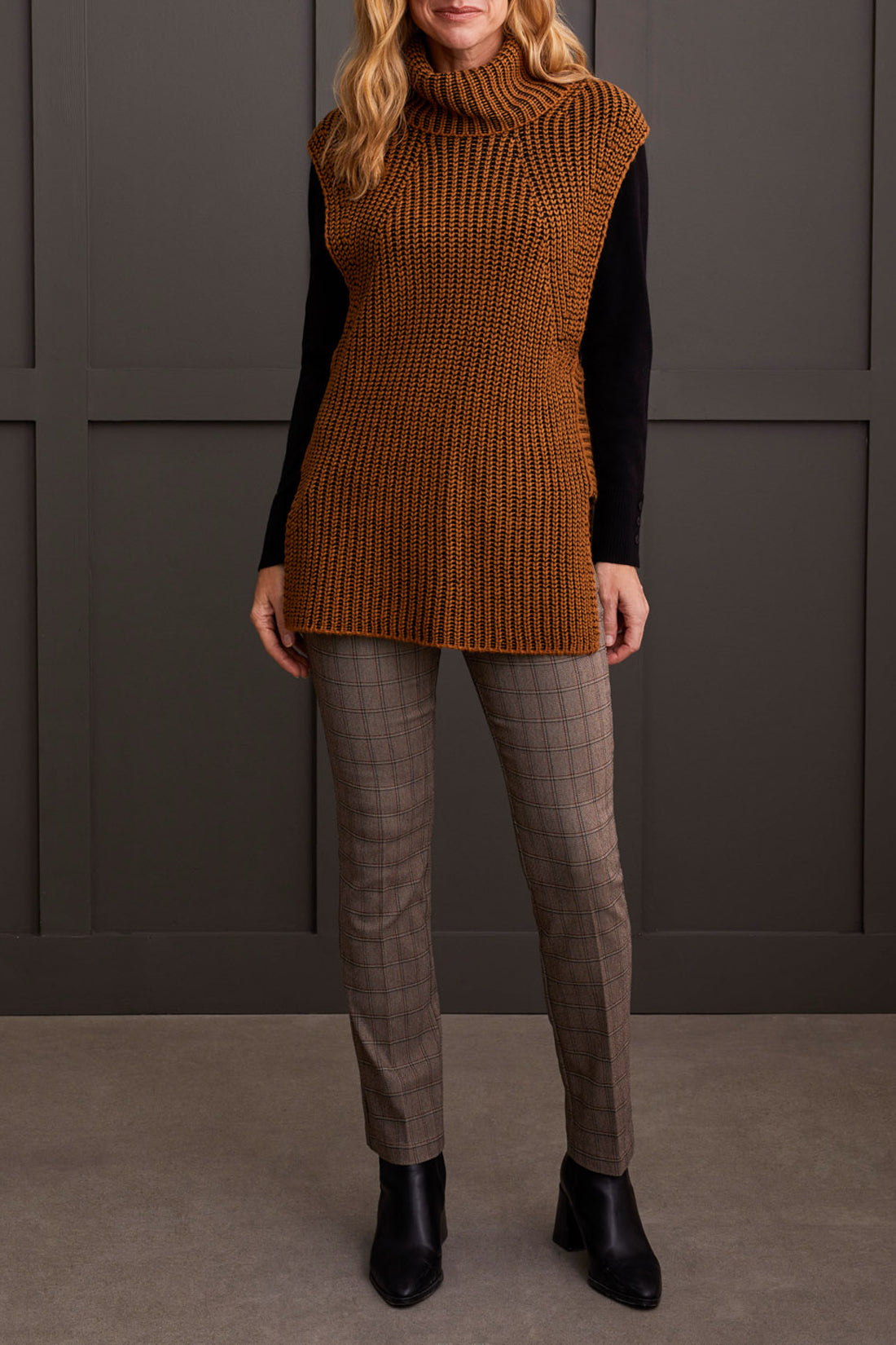 Plaited Cowl Neck Sweater, Walnut