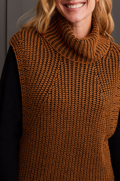 Plaited Cowl Neck Sweater, Walnut