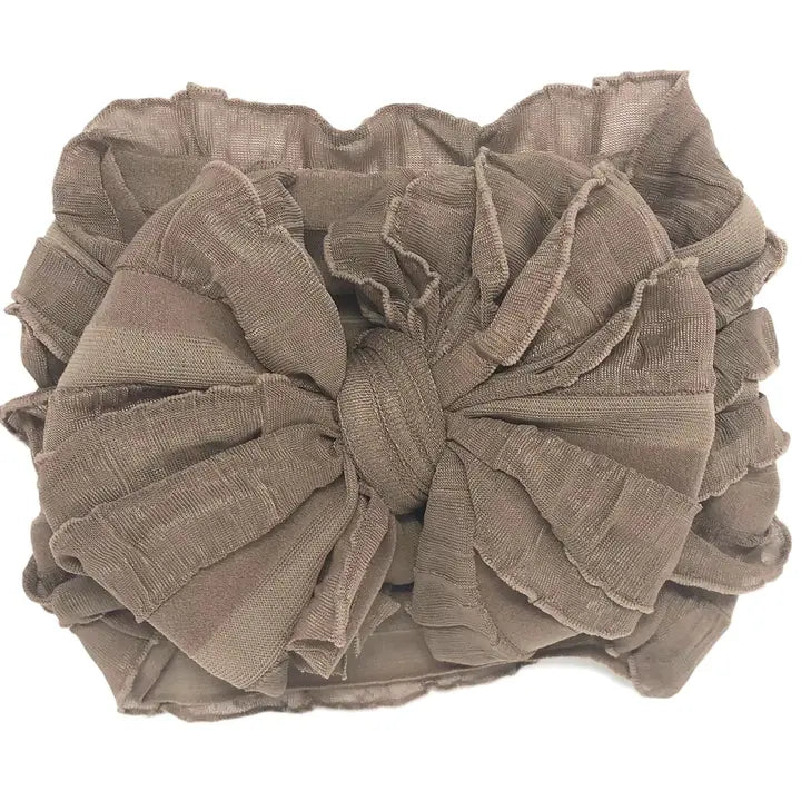 Ruffled Headband in Mocha