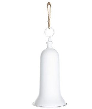 19" Metal Bell Ornament White