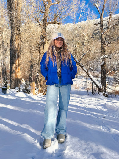 Colder Weather Puffer Jacket in Royal Blue