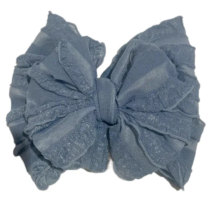 Ruffled Headband in Denim