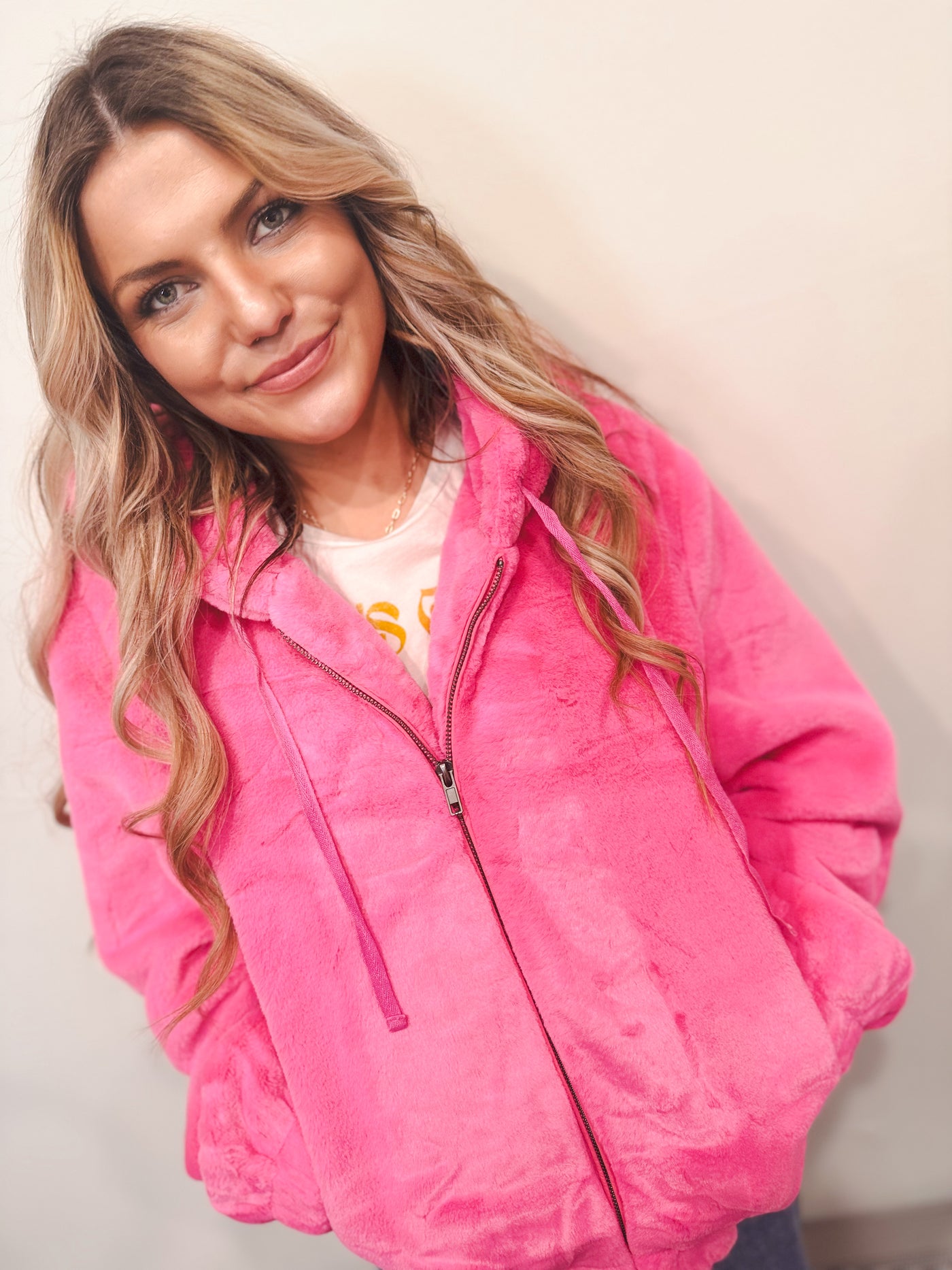 Pretty In Pink Faux Fur Jacket