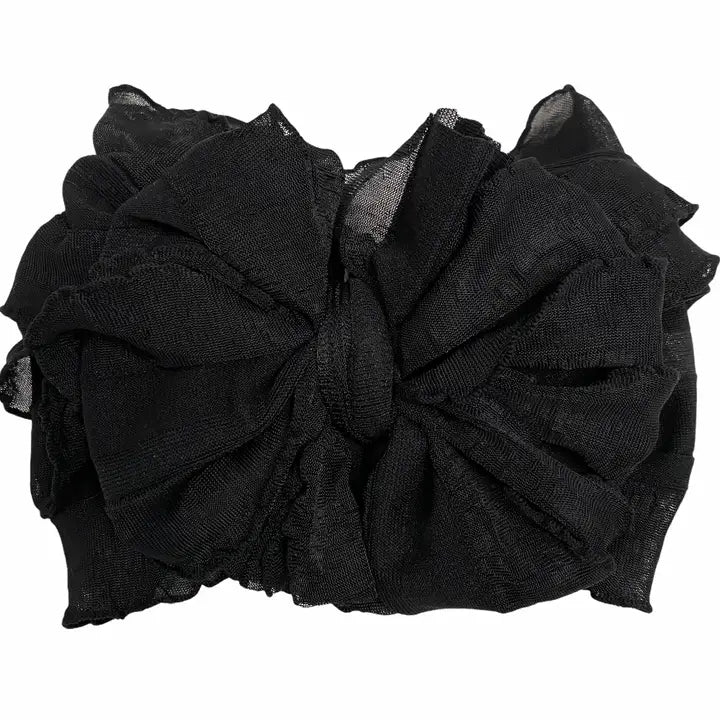 Ruffled Headband in Black