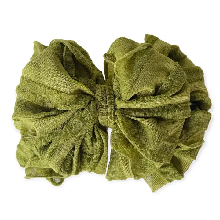 Ruffled Headband in Olive