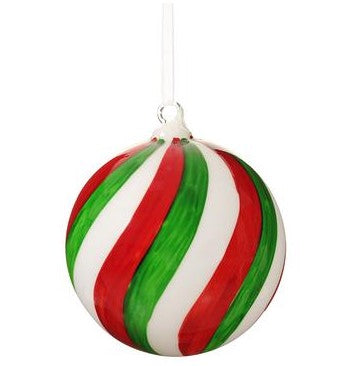 4.75" Swirl Glass Ball Ornament