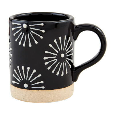 Black Starburst Patterned Mug