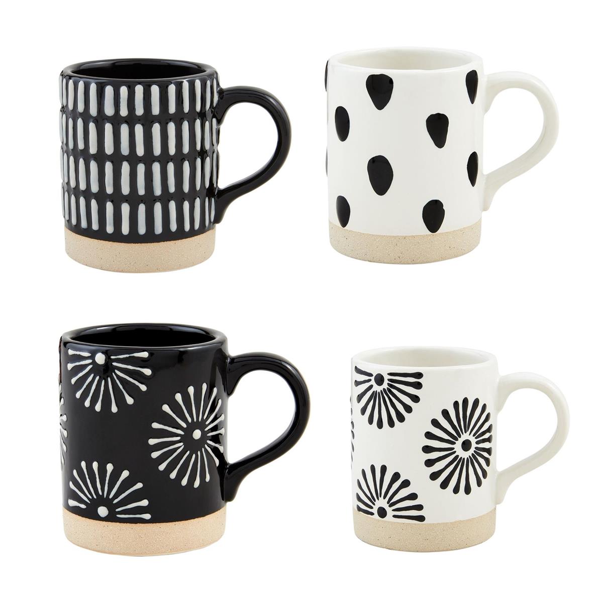 Black Starburst Patterned Mug