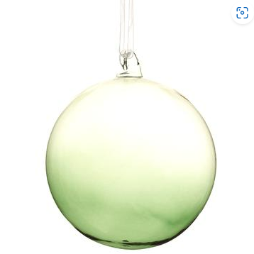 4" Glass Ball Ornament Green