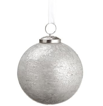 4" White Glass Ball Ornament