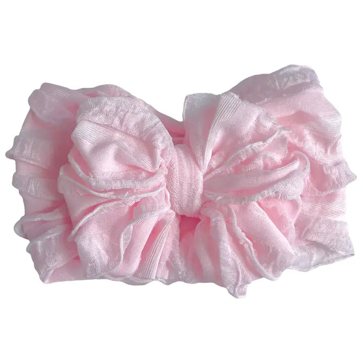 Ruffled Headband in Perfect Pink