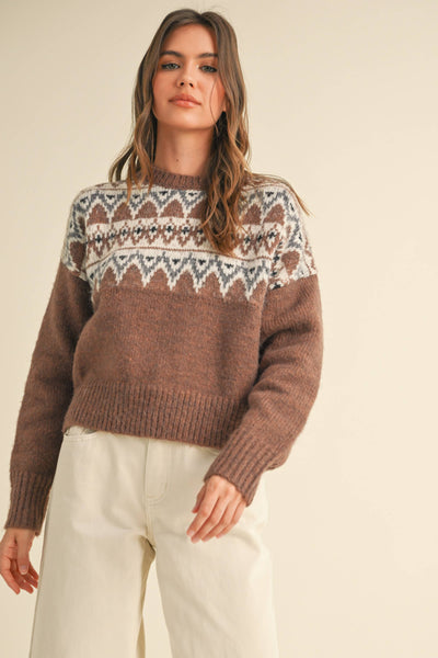 Aztec Pattern Sweater Top