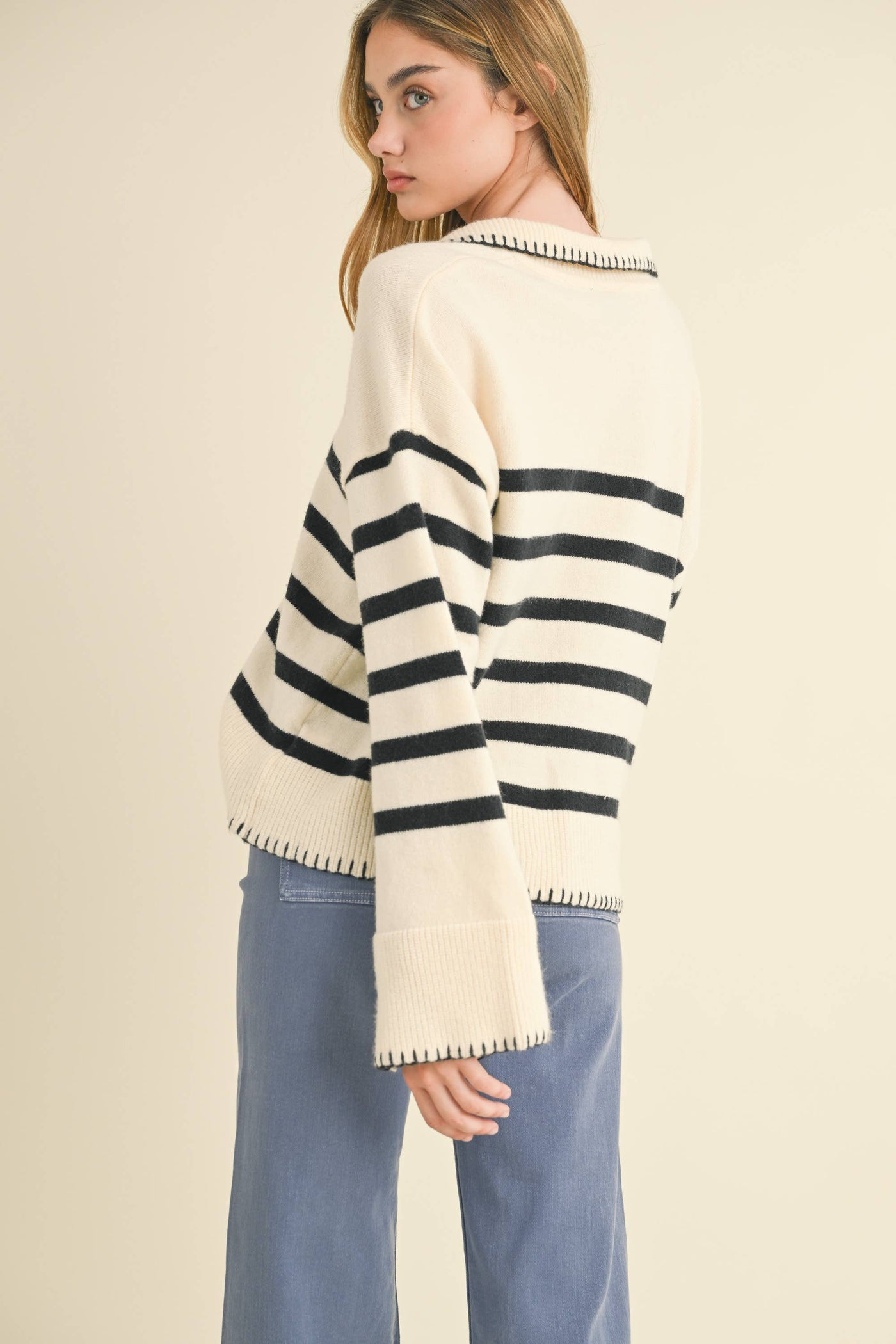 Navy Striped Sweater