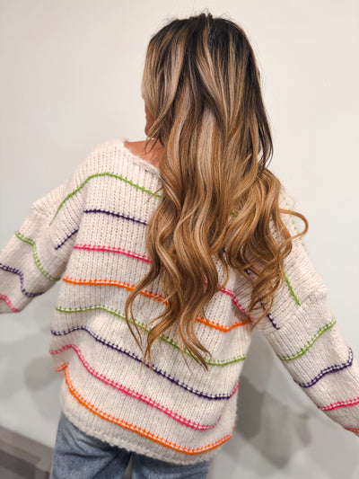 Ace Multi-Color Stripe Oversized Sweater