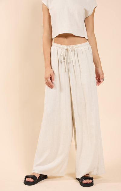 Sugarloaf Elastic Waist Linen Pants