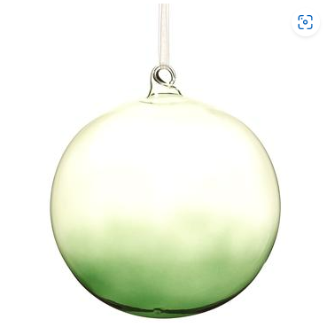 6" Glass Ball Ornament Green