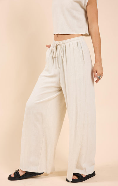 Sugarloaf Elastic Waist Linen Pants