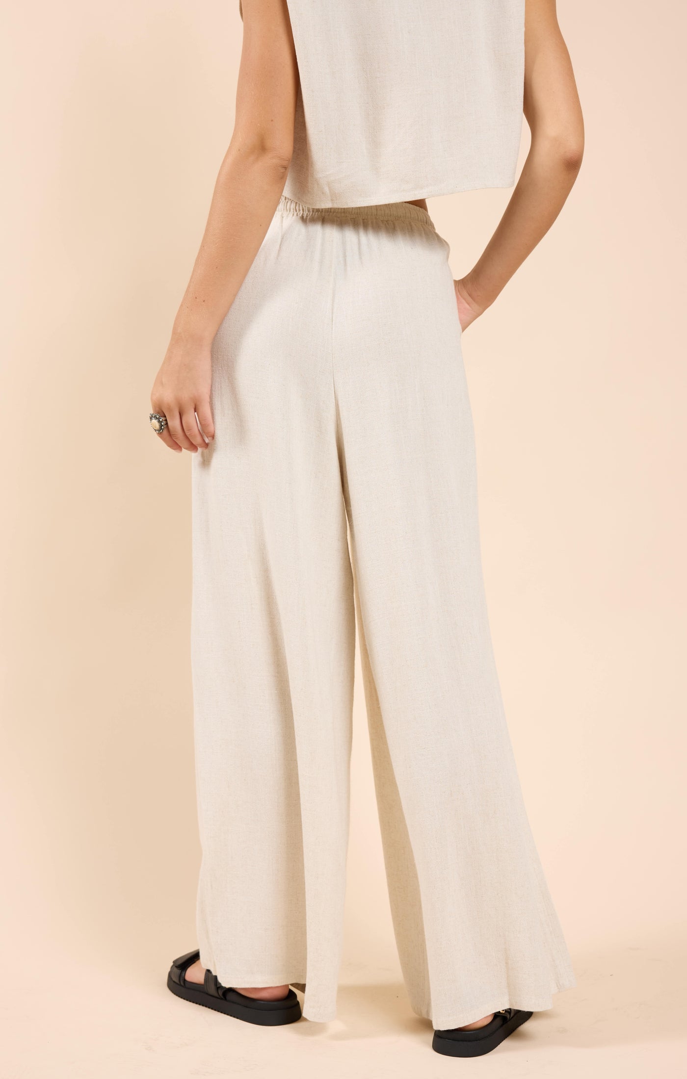 Sugarloaf Elastic Waist Linen Pants