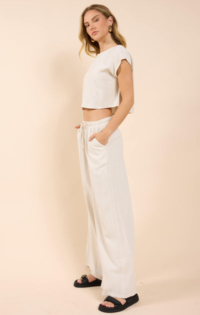 Sugarloaf Elastic Waist Linen Pants