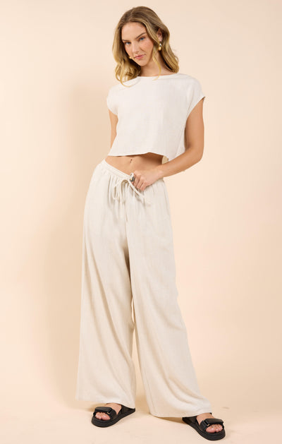 Sugarloaf Elastic Waist Linen Pants