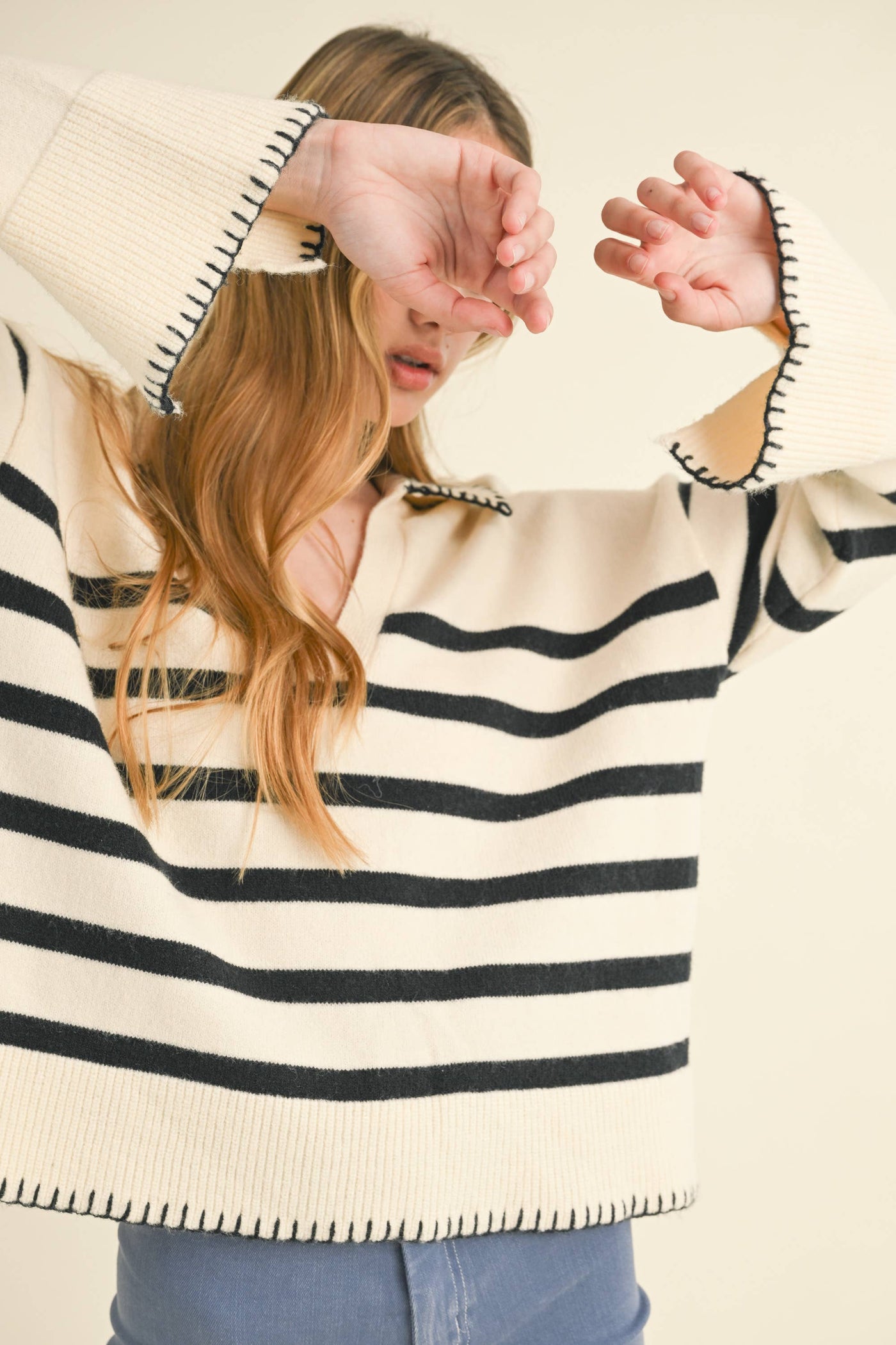 Navy Striped Sweater