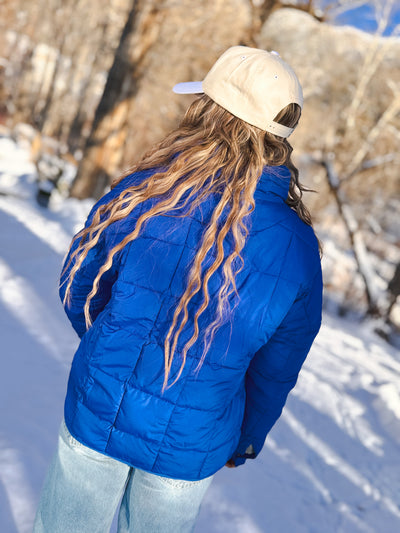 Colder Weather Puffer Jacket in Royal Blue