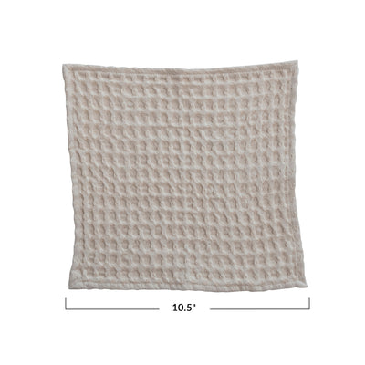 Stonewashed Waffle Weave Dish Cloths, Set of 3, Natural