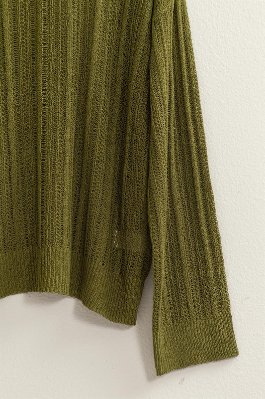 Alix Drop Shoulder Sweater in Moss