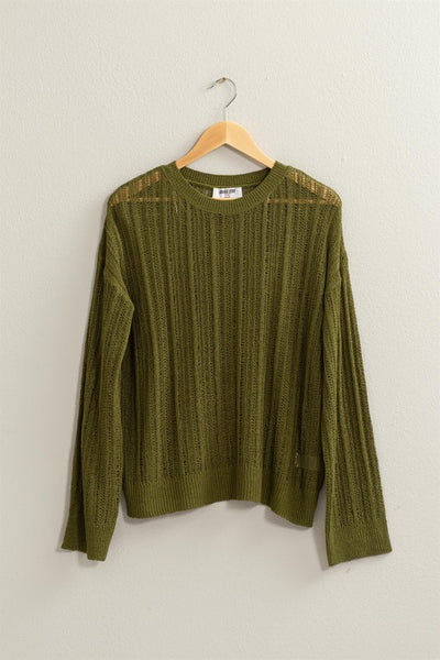 Alix Drop Shoulder Sweater in Moss