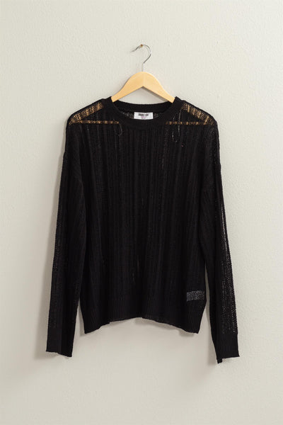Alix Drop Shoulder Sweater in Black