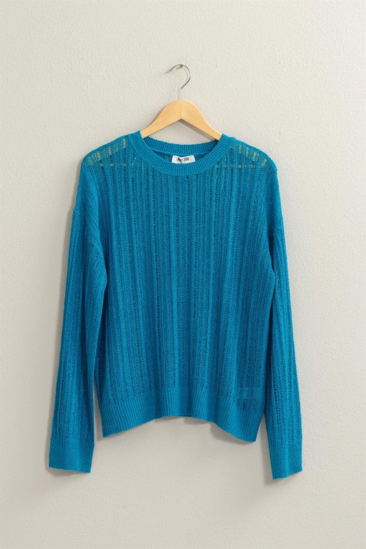 Alix Drop Shoulder Sweater in Blue