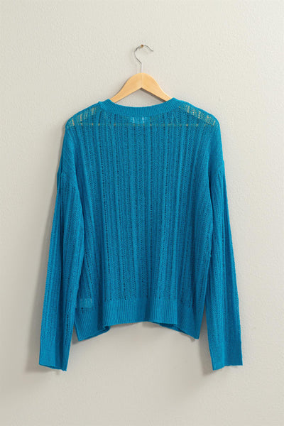 Alix Drop Shoulder Sweater in Blue
