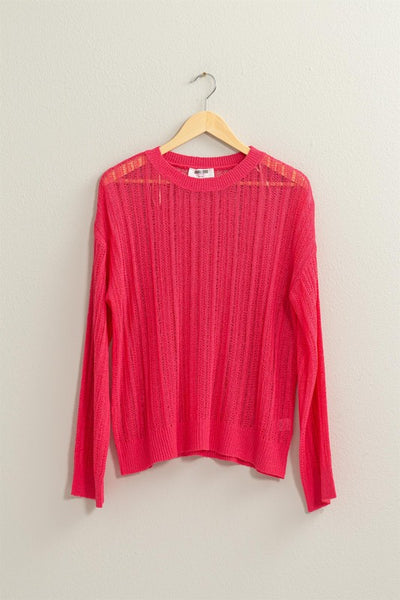 Alix Drop Shoulder Sweater in Raspberry