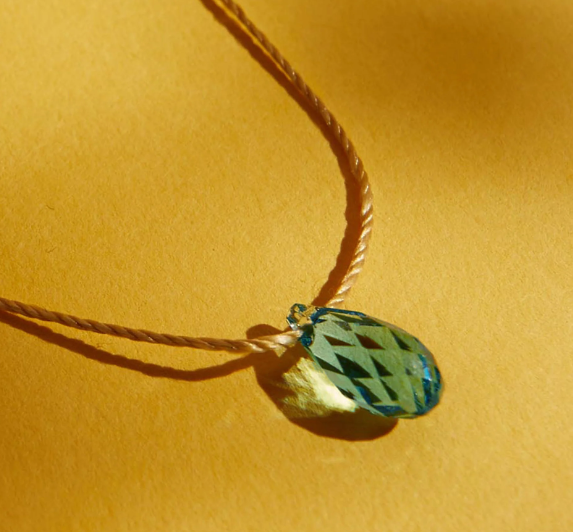 Hyevibe Aqua Silk Slider Necklace, Gold
