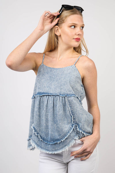 Ashten Babydoll Denim Tank