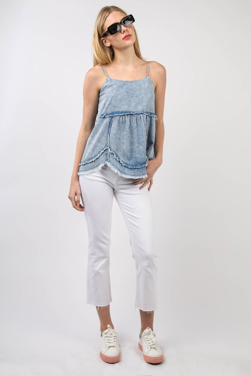 Ashten Babydoll Denim Tank