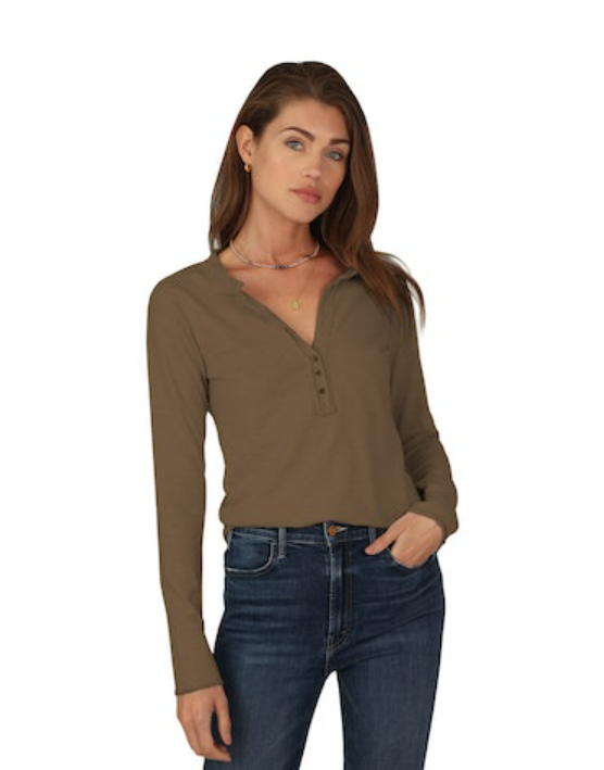 Brooks Top In Olive Brown