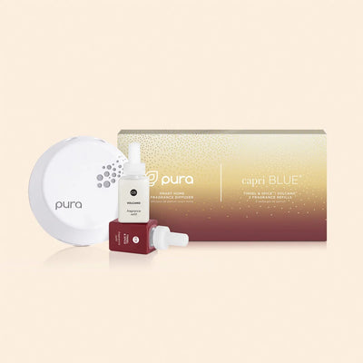 CB + Pura Smart Home Diffuser Kit, Tinsel & Spice & Volcano