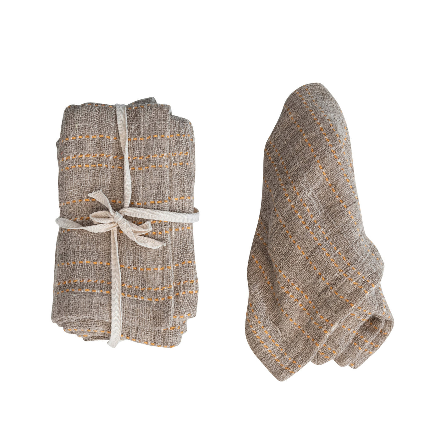 18" Square Woven Cotton & Linen Napkins