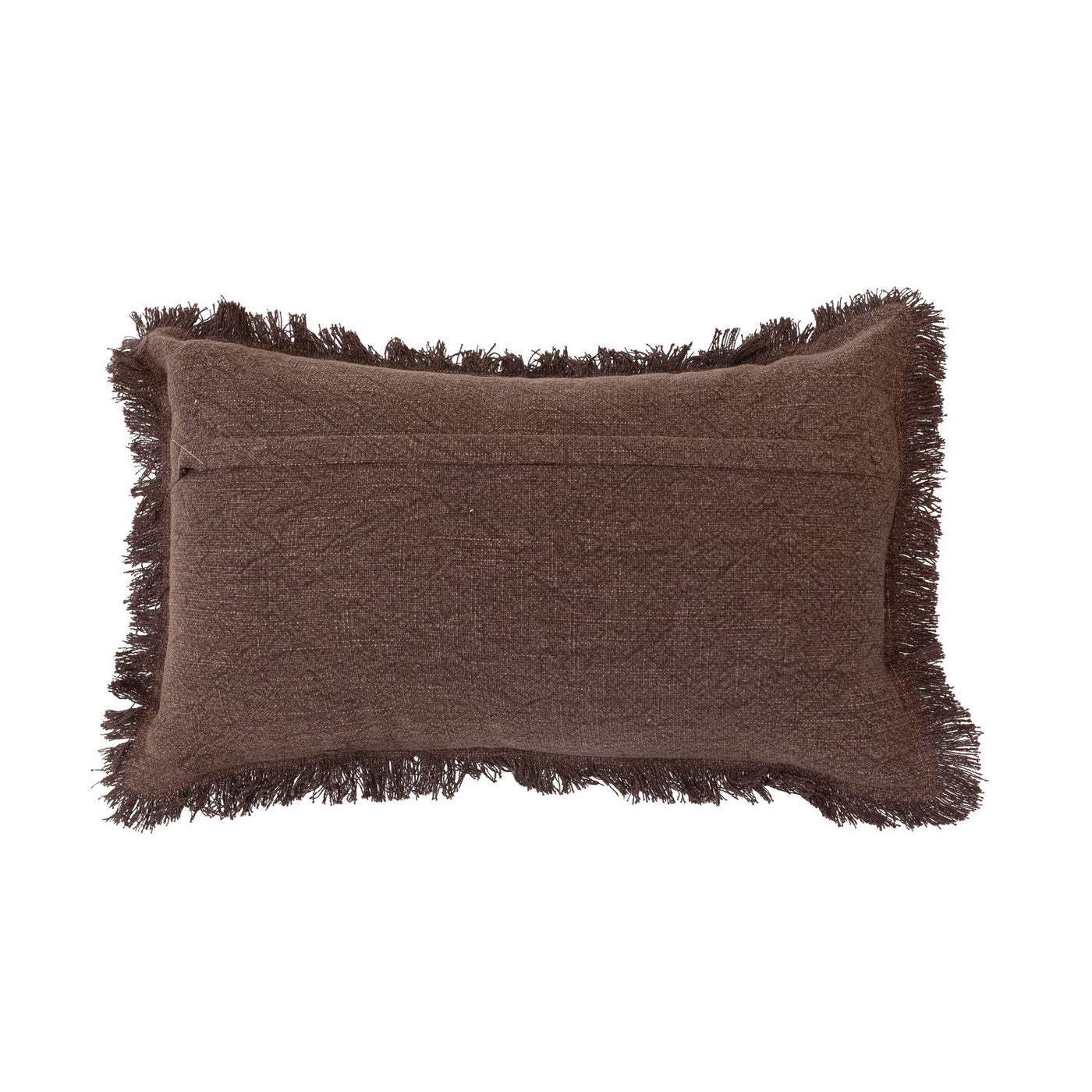 Stonewashed Cotton Tufted Lumbar Pillow w/ Fringe "Hello Fall"