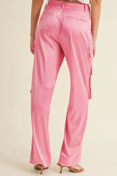 Cassie Satin Cargo Pants