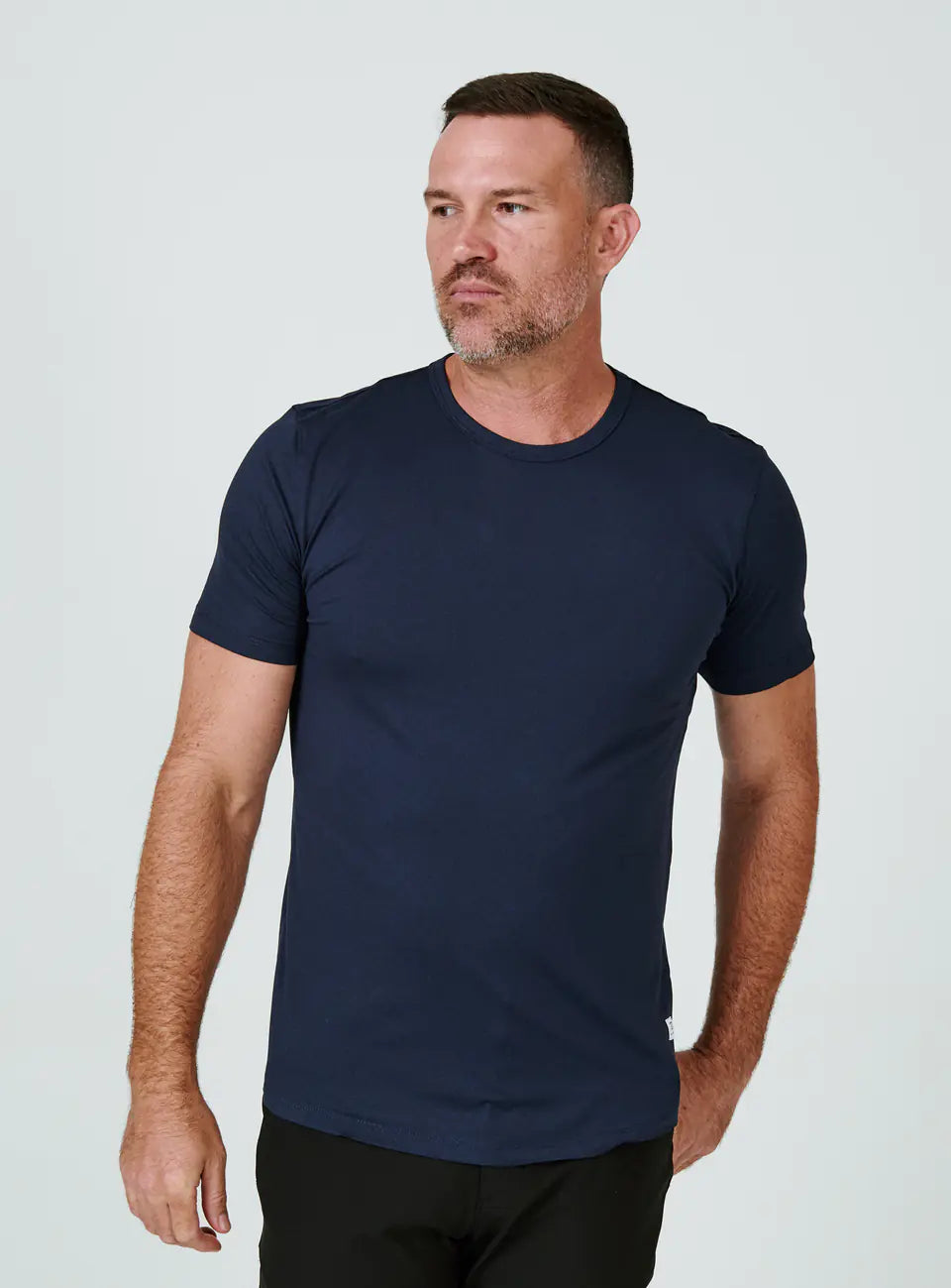 Core Drop Cut Tee in Navy