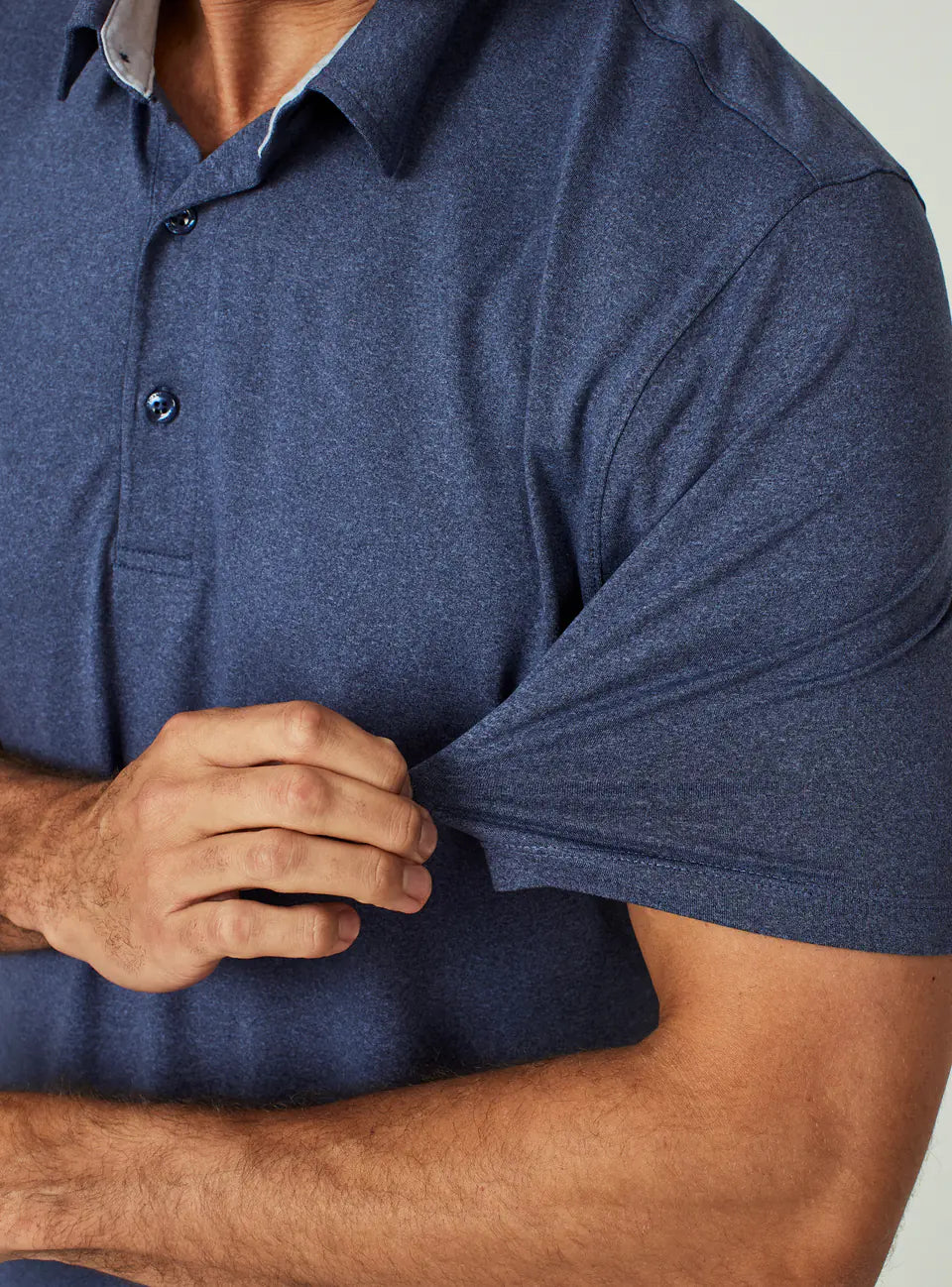 Core Polo in Heathered Navy