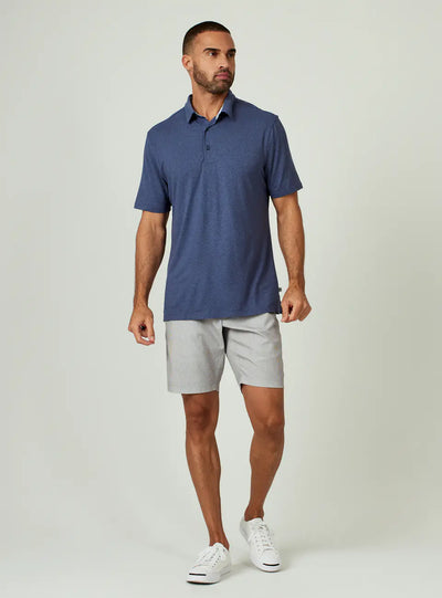 Core Polo in Heathered Navy